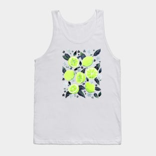 Watercolor Limes Pattern - Gray Tank Top